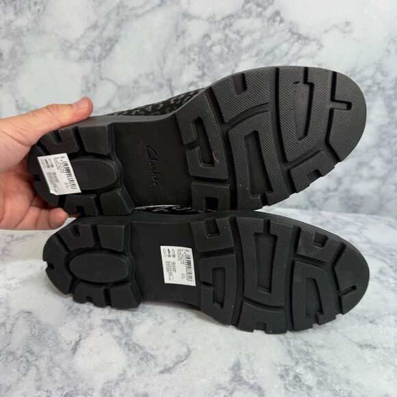 Clarks Black Leopard Print Loafers - Picture 8 of 8